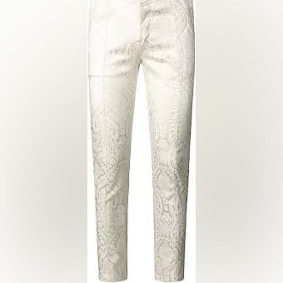 Dylan & Rose Pants - DYLAN & ROSE 8 Cream Jacquard Pants